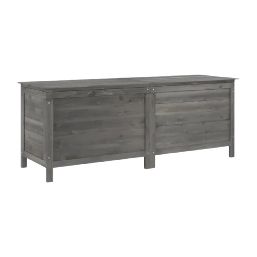 Coffre de rangement en bois gris pour extérieur - 150 x 60 x 70