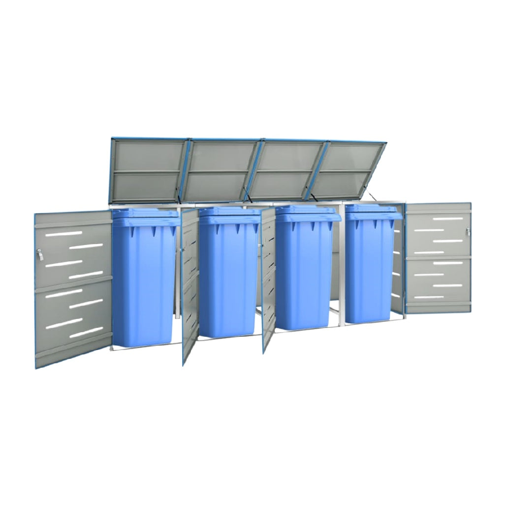 Bac à déchets en métal pour l'extérieur - Organiser les déchets - Acier galvanisé - Dimensions 200 x 100 x 120 cm